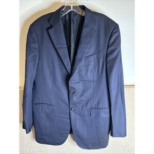 Ermenegildo Zegna Trofeo 600 Mens Blue Wool & Silk Blazer Jacket- US 42R